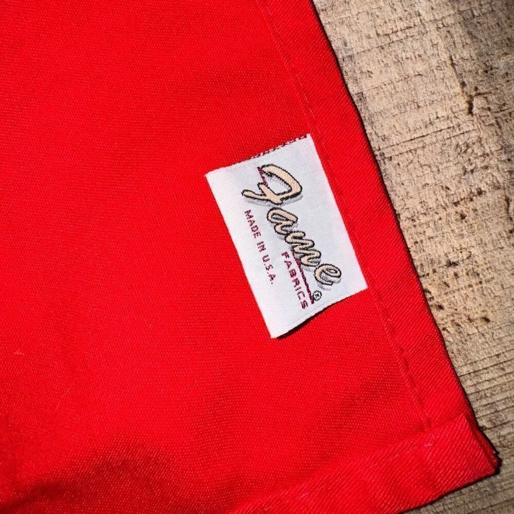 Fame Fabrics One Size Apron Style Red Native American Made In USA Vintage